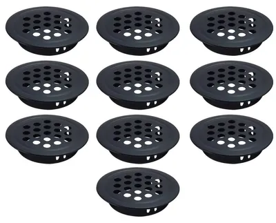 10 runde Lüftungsgitter, Edelstahl, 29 mm, schwarz
