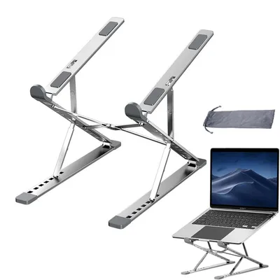 Produktbild von Laptop Ständer, Aluminium Höhenverstellbarer Belüfteter Laptophalter, Notebook Stand KompatibelSilber