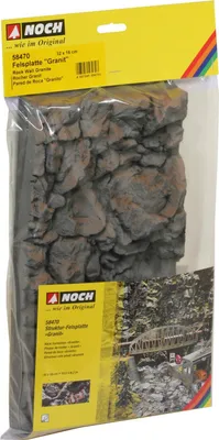 Produktbild von NOCH® Felsplatte „Granit“, aus Modellbau Hartschaum, 32 x 16 cm für die Spurweiten H0, TT, N, Z ideal zum Basteln und DIY