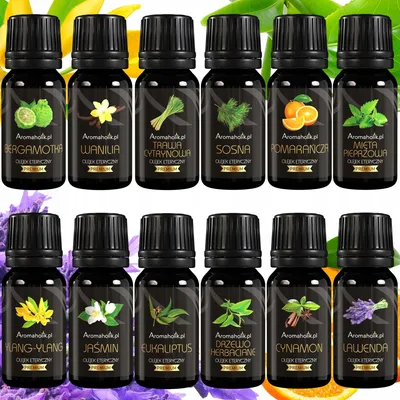 Produktbild von Natürliche ätherische Öle für die Aromatherapie, 12 Stück