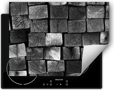 Produktbild von DarHaus Herdabdeckplatte 70x52 cm Anti Rutsch Matte Aufrollbar, grau - Holz