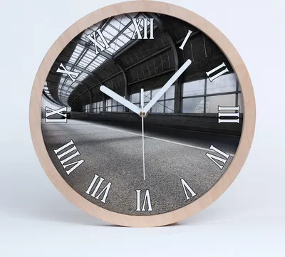 Produktbild von Holzuhr 25fi cm wanduhr - weiße Spitzen - Straßentunnel
