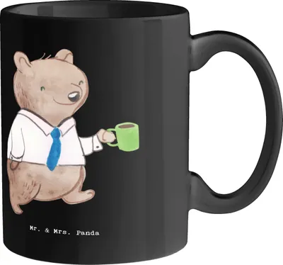 Produktbild von Mr. & Mrs. Panda Kaffeetasse Auszubildender Abenteuer - Schwarz - Geschenk, Ausbildung, Wertschätzung, Beruf, Berufsalltag, schöne tasse, Becher, Pott, Motivation