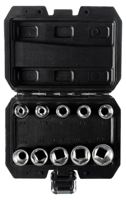 Produktbild von WGB Steckschlüssel-Satz 1/2" Chrom-Vanadium, 10-tlg. 3/8"-15/16"