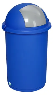 Produktbild von Robuster Abfallbehälter mit Einwurfklappe | 50 Liter, HxBxT 76x41x41cm | Kunststoff | Blau