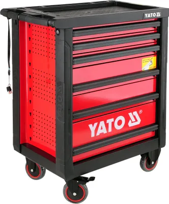 Produktbild von Yato YT-0902, Stahl, Schwarz, Rot, 6 Schublade(n), Kugellager-Teleskopschienen, 25 kg, 35 kg