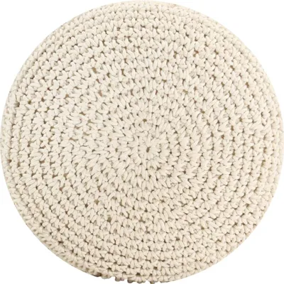 Produktbild von vidaXL Makramee Sitzpuff Handgefertigt 45 x 30 cm Baumwolle