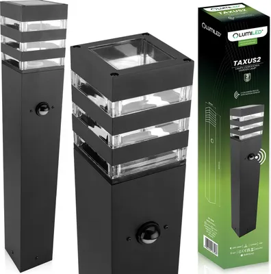 Obrázok produktu pre LUMILED svetlo na cestu vonkajšie stĺpikové svetlo vonkajšia stojaca lampa stojaca lampa so senzorom pohybu PIR záhradné svetlo lampa na cestu 60cm IP44 zásuvka E27 max. 13W