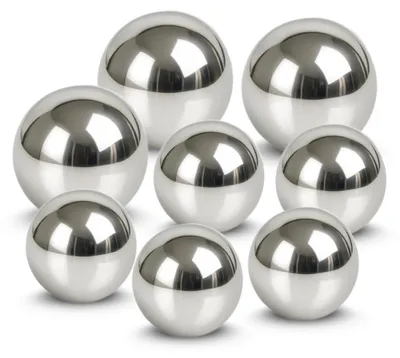 Image de Set de 8 boules flottantes comme décoration de bassin Boules en acier inoxydable en 2 tailles