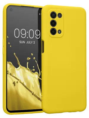 Produktbild von kwmobile Slim Case kompatibel mit Oppo A74 (5G) / A54 (5G) Hülle - Handyhülle aus Silikon in Strahlend Gelb