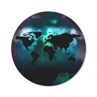 Produktbild von MuchoWow® Mauspad Mousepad Weltkarte - Farben - Schwarz 20x20 cm - Mousepads - Maus Mat - Pad - Mausunterlage - Schreibtischmatte