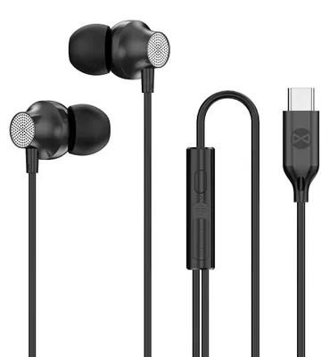 Image de Écouteurs filaires Forever EP-02, intra-auriculaires, USB-C, noirs