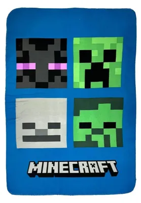 Zdjęcie produktu dla Minecraft Hostile Mobs – supermiękki koc polarowy 100 x 150 cm