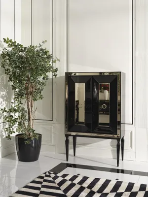 Produktbild von Design Barschrank Schrank Holzschrank Holz Bar Schwarz Getränke