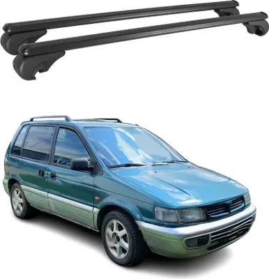 Obrázek produktu pro Střešní nosiče Příčné pro Mitsubishi Space 1998-2003 Hliník Černá