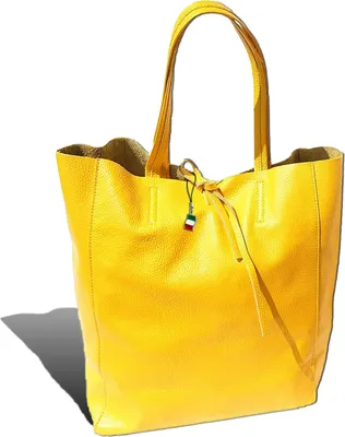 Produktbild von Florence ital. Echtleder Shopper gelb 30x35x15 cm Damen D2OTF112Y