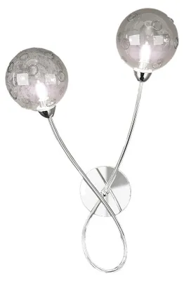 Immagine prodotto di Applique Contemporanea Super Ball Metallo Cromo Vetro Pirex 2 Luci G9