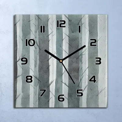 Produktbild von Wanduhr Echt-Glas-Küchenuhr Nebliger Wald Quarz Lautlos 30x30 Deko Bilder