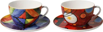 Produktbild von 2er Set Wassily Kandinsky Jumbotassen Schweres Rot & Farbstudie 500ml Goebel