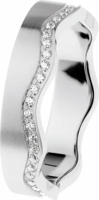 Produktbild von Eleganter Damen Ring aus Edelstahl, silberfarben, mit Zirkoniasteinen