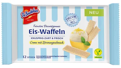 Zdjęcie produktu dla De Beukelaer, lody w waflach, krem o smaku cytrynowym, opakowanie 50g