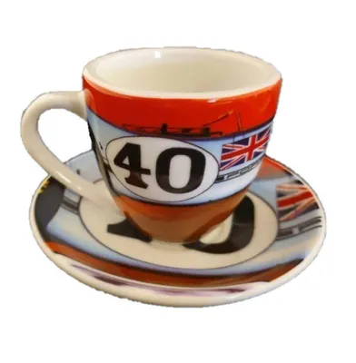 Produktbild von Porsche Espressotasse 908/03 Spyder No. 4603 Espressotasse mit Untertasse Limited Edition, aus hochwertigem Porzellan, Sammeltasse, Tasse, Espresso