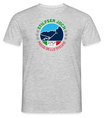 Produktbild von Spreadshirt Stilfser Joch Italien Gebirgspass Männer T-Shirt, M, Grau meliert
