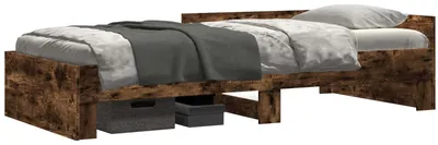 Immagine prodotto di Letto con testiera in legno effetto noce affumicato, 80 x 200 cm
