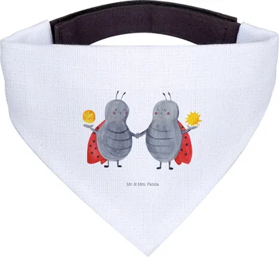 Produktbild von Mr. & Mrs. Panda Hund Halstuch Sternzeichen Zwilling - Weiß - Geschenk, Marienkäfer, Für Hunde, Zwillinge, Hunde-Halstuch, Hundehalstuch, Zwillingsschwester, Tuch