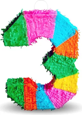 Immagine prodotto di Pignatta numero " 3 " colorata - rompibile, 50x35x7,5 cm