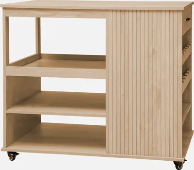 Produktbild von sweeek - Küchenwagen mit Regalen für Flaschen - Natur