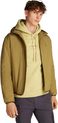 Produktbild von Calvin Klein Herren Windbreaker Jacke Hi-Neck mit Kapuze, Grün (Gothic Olive), S