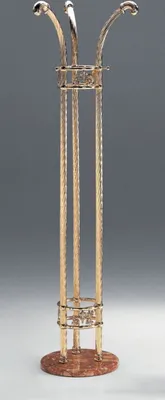 Produktbild von Casa Padrino Luxus Garderobenständer Messing / Braun Ø 46 x H. 163 cm - Messing Kleiderständer mit Marmorsockel - Luxus Möbel - Garderoben Möbel - Hotel Möbel - Luxus Qualität -  Italy