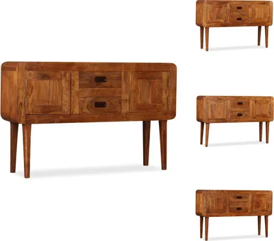 Image de vidaXL Meuble de rangement en bois massif avec finition couleur miel, 120x30x75 cm - Meubles de rangement