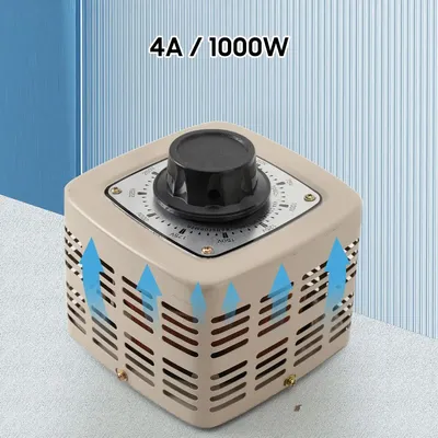 Immagine prodotto di Trasformatore variabile - Regolatore di tensione AC monofase - 1000 W - 0–250 V - 4 A - Voltmetro - Alloggiamento con fusibile