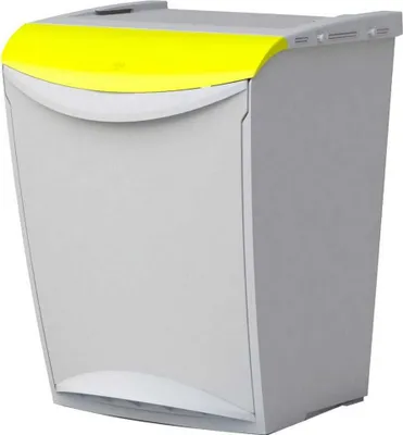 Image de Poubelle Denox Ekosystem pour déchets séparés 25 l, jaune - plastique