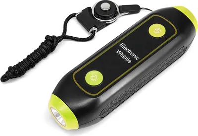 Image de Sifflet électronique de poche avec dragonne, lampe de détresse et lampe de poche, destiné aux entraîneurs, arbitres et professeurs d'éducation physique