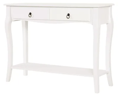 Productafbeelding van HOMCOM Console tafel, bijzettafel met 2 lades, houten poten, voor de hal, wit