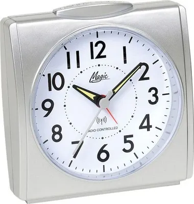 Produktbild von Magic 1895/19 Wecker Funk Funkwecker silbern eckig viereckig mit Licht Snooze