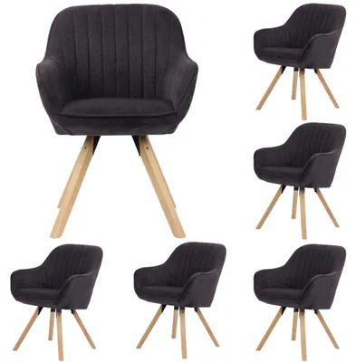 Produktbild von 6er Set Diningsessel Matera - - - drehbar - dunkelgrau