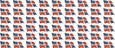 Produktbild von Mini Aufkleber Set - Pack wehend - 20x12mm - selbstklebender Sticker - Fahne - Dominikanische Republik - Flagge / Banner / Standarte fürs Auto, Büro, zu Hause und die Schule - 54 Stück