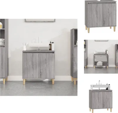 Produktbild von vidaXL Waschbeckenunterschrank Grau Sonoma 58x33x60 cm Holzwerkstoff -  Badezimmerwaschtische