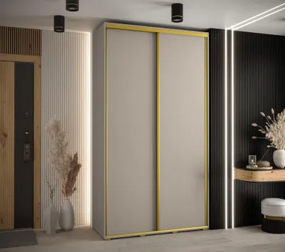 Produktbild von Kleiderschrank INDIRA 1 - 130/60 cm, Kaschmir/Gold