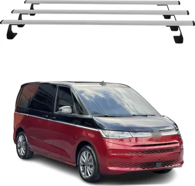 Obrázek produktu pro Střešní nosič zavazadel pro VW T7 Multivan 2021-2025 stříbrná ocel 3ks