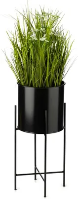 Obrázok produktu pre Howhomely | Stojan na kvety - Čierny - Výška 55 cm - Kovový - Do domácnosti a na balkón - S kvetináčom