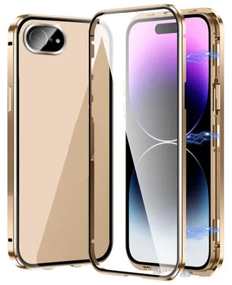Obrázok produktu pre Puzdro na mobilný telefón Apple iPhone 17e / 16e – puzdro 360° s magnetom, skleneným rámom a kovovým puzdrom