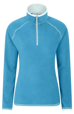 Productafbeelding van Mountain Warehouse - "Montana" fleecejas met halve rits voor dames, model MW637 (maat 42 EU), in een opvallende blauwe kleur