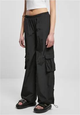 Obrázek produktu pro Dámské kalhoty Urban Classics Ladies Wide Crinkle Nylon Cargo Pants black - XL