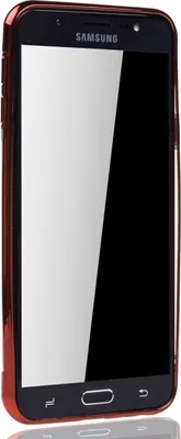Produktbild von Handyhülle für Samsung Galaxy J4+ Plus Rot - Clear - TPU Silikon Case Backcover Schutzhülle in Transparent   Rot
