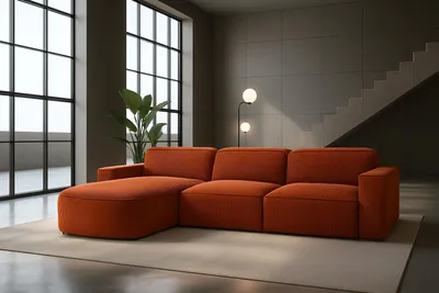 Produktbild von Kaiser Möbel Ecksofa Cursal Round L-Form, Stoff Poso, Kupfer, Links